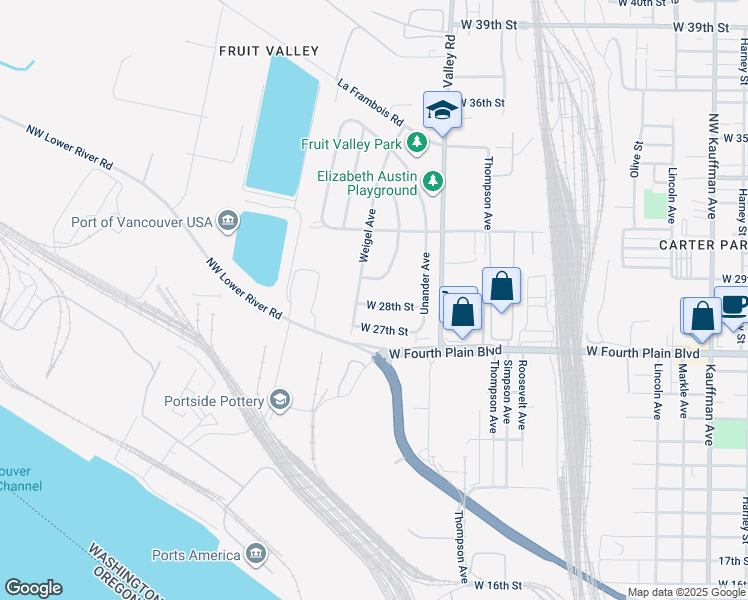 map of restaurants, bars, coffee shops, grocery stores, and more near 2210 West 28th Street in Vancouver