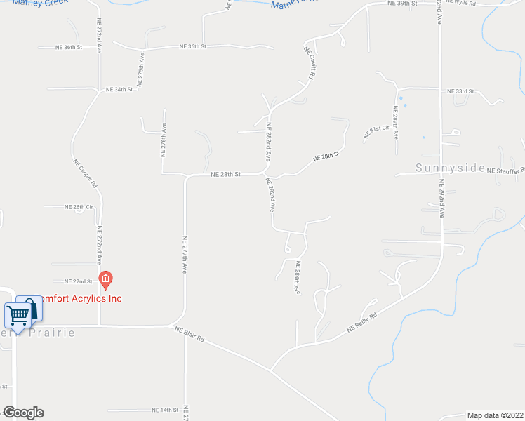 map of restaurants, bars, coffee shops, grocery stores, and more near 28103 Northeast 28th Street in Camas