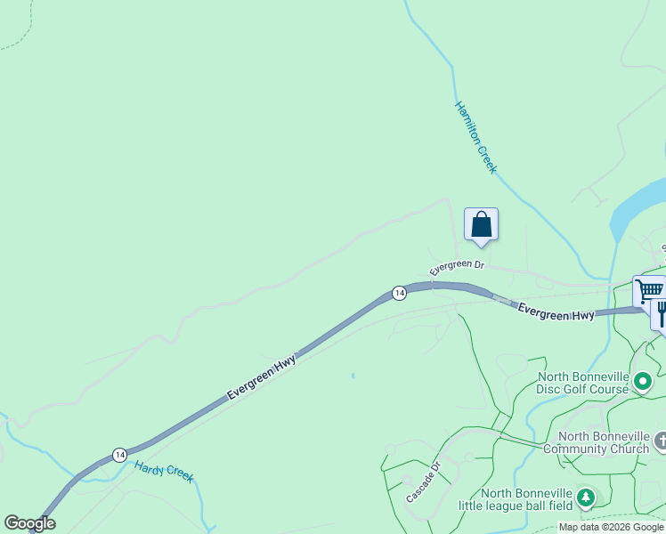 map of restaurants, bars, coffee shops, grocery stores, and more near 825 Hamilton Creek Road in North Bonneville