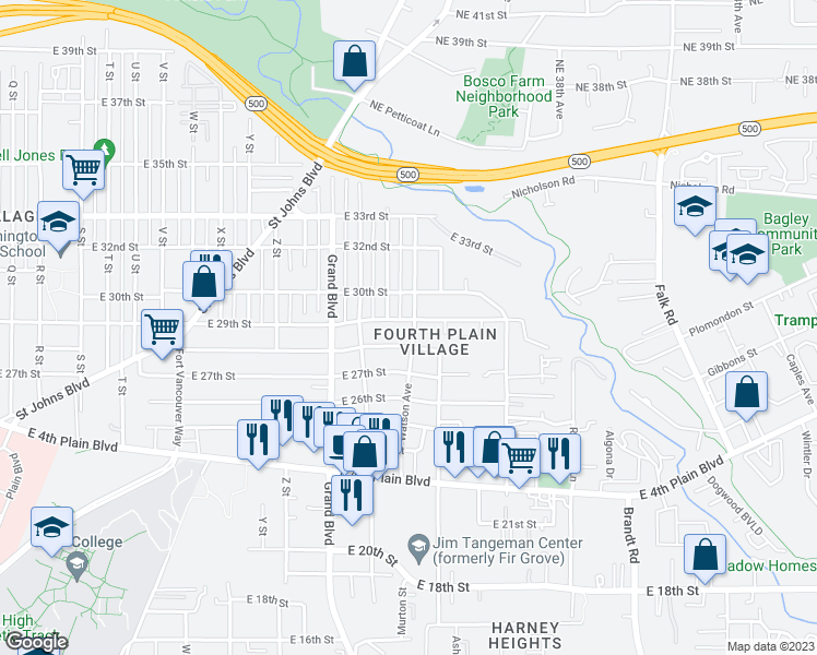 map of restaurants, bars, coffee shops, grocery stores, and more near 2810 Watson Avenue in Vancouver