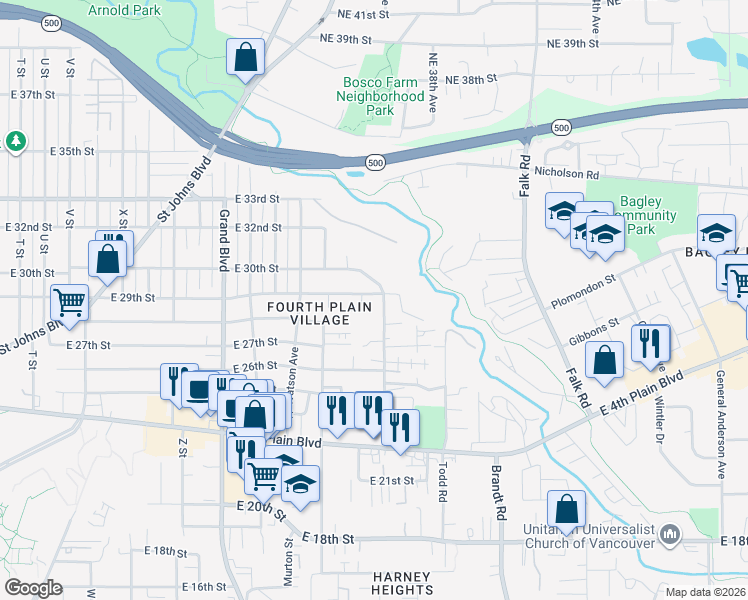 map of restaurants, bars, coffee shops, grocery stores, and more near 2814 Neals Ln in Vancouver