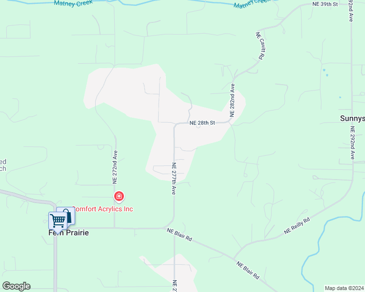 map of restaurants, bars, coffee shops, grocery stores, and more near 2603 Northeast 277th Avenue in Camas