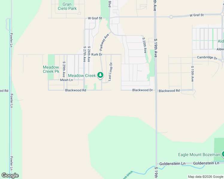 map of restaurants, bars, coffee shops, grocery stores, and more near 6553 Blackwood Road in Bozeman