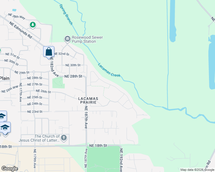 map of restaurants, bars, coffee shops, grocery stores, and more near 19005 Northeast 29th Drive in Vancouver