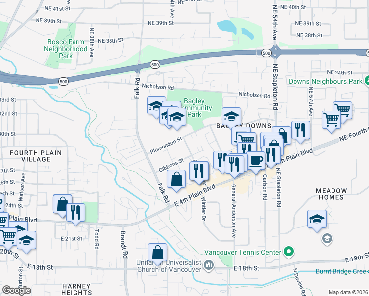 map of restaurants, bars, coffee shops, grocery stores, and more near 2900 Caples Avenue in Vancouver