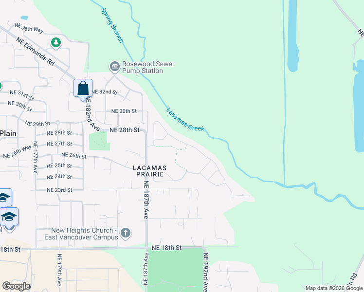 map of restaurants, bars, coffee shops, grocery stores, and more near 19005 Northeast 29th Drive in Vancouver