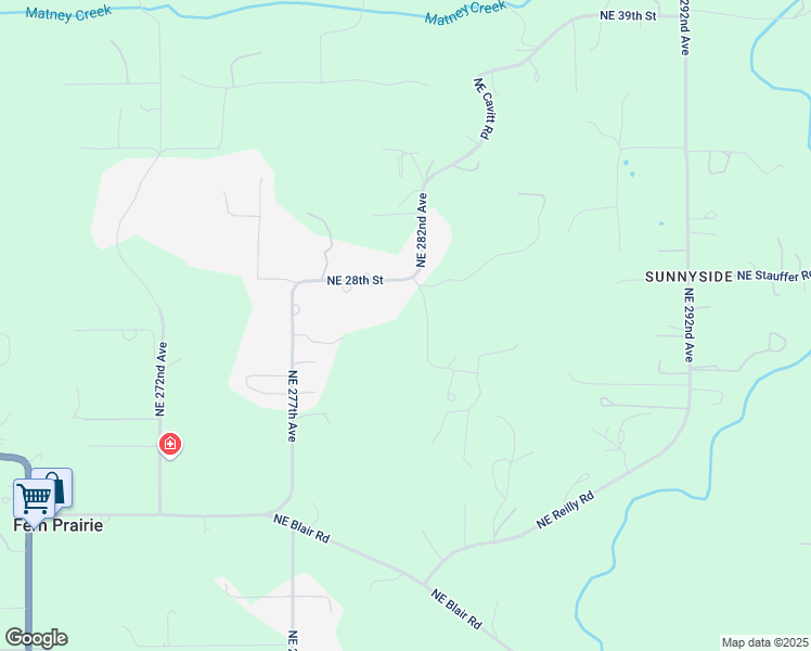 map of restaurants, bars, coffee shops, grocery stores, and more near 28103 Northeast 28th Street in Camas