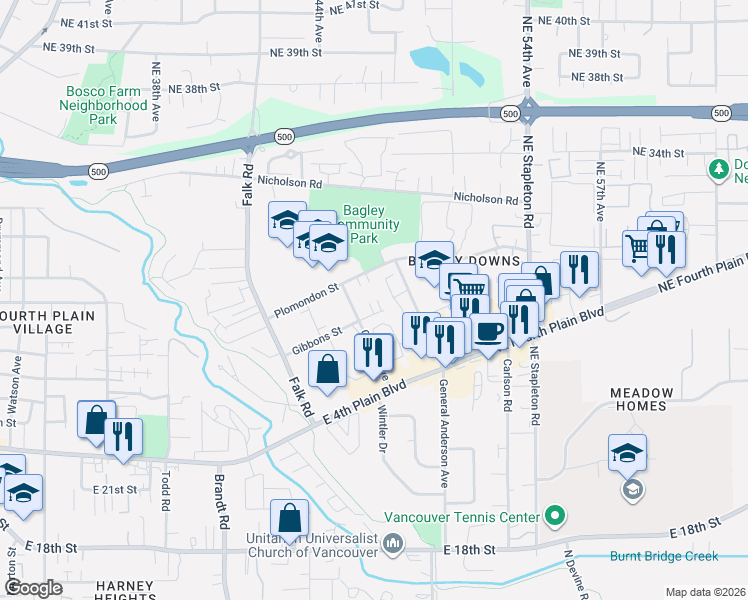 map of restaurants, bars, coffee shops, grocery stores, and more near 4408 Gibbons Street in Vancouver