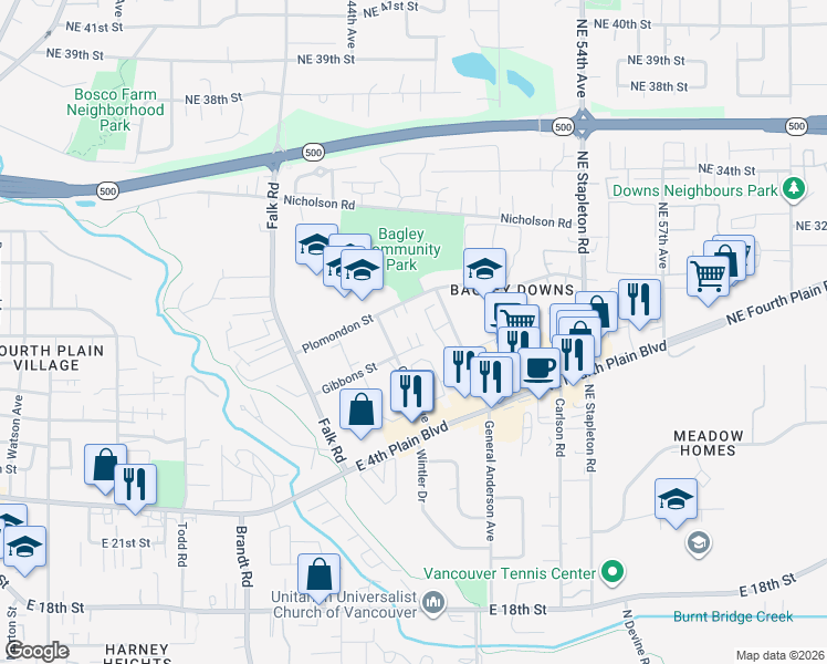 map of restaurants, bars, coffee shops, grocery stores, and more near 4408 Gibbons Street in Vancouver