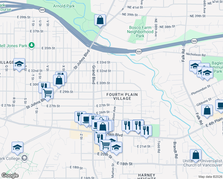 map of restaurants, bars, coffee shops, grocery stores, and more near 2810 Watson Avenue in Vancouver