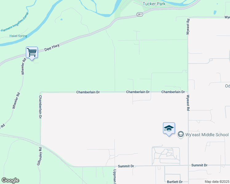 map of restaurants, bars, coffee shops, grocery stores, and more near 4203 Chamberlain Drive in Hood River