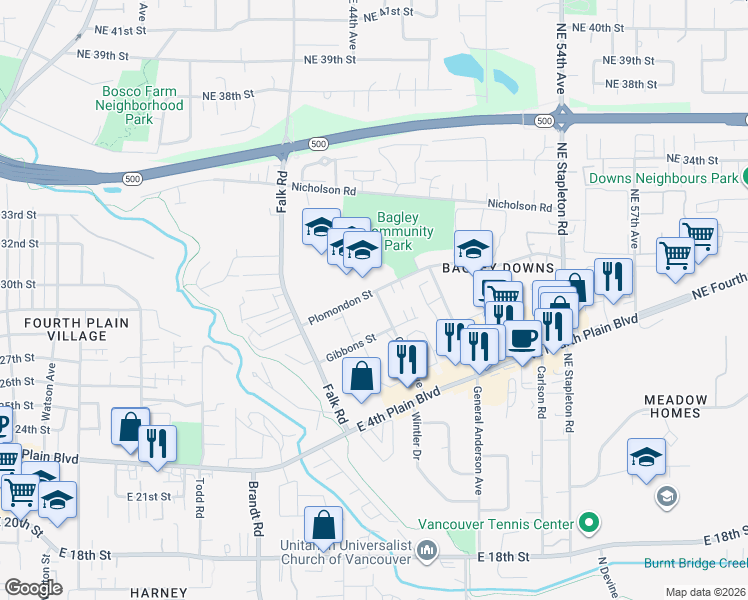 map of restaurants, bars, coffee shops, grocery stores, and more near 2900 Caples Avenue in Vancouver