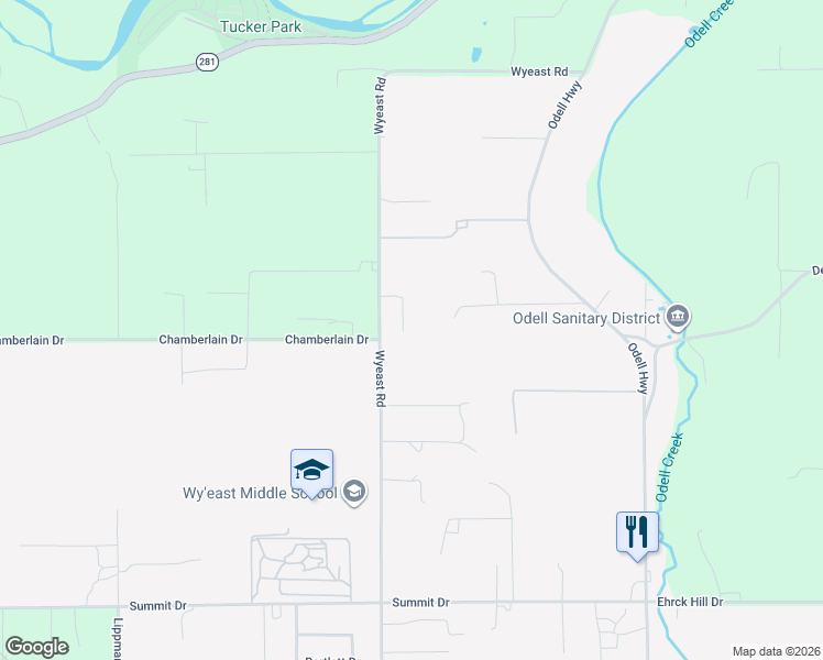 map of restaurants, bars, coffee shops, grocery stores, and more near 2739 Wyeast Road in Hood River