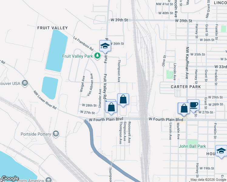 map of restaurants, bars, coffee shops, grocery stores, and more near 1903 West 31st Street in Vancouver