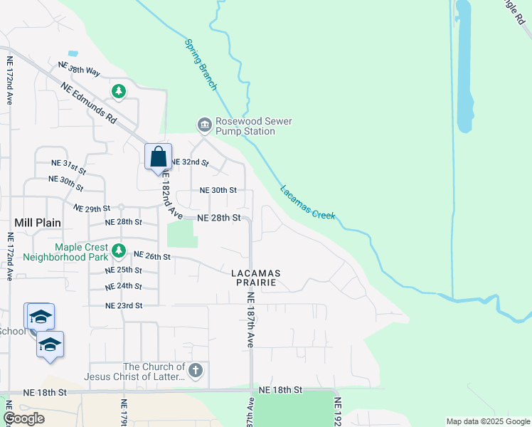 map of restaurants, bars, coffee shops, grocery stores, and more near 18804 Northeast 29th Drive in Vancouver