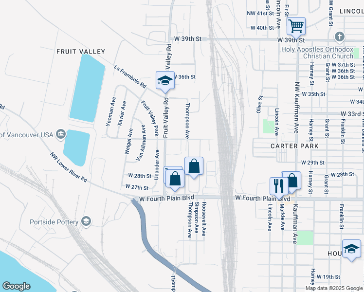 map of restaurants, bars, coffee shops, grocery stores, and more near 1903 West 31st Street in Vancouver