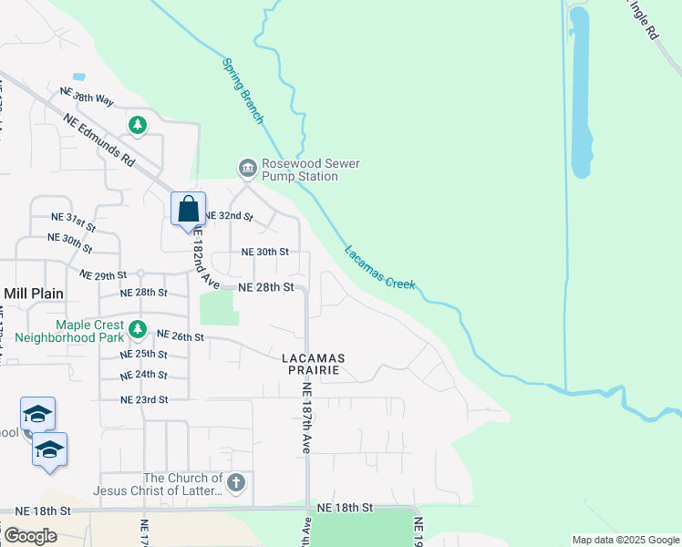 map of restaurants, bars, coffee shops, grocery stores, and more near 18804 Northeast 29th Drive in Vancouver