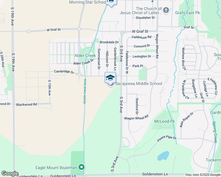 map of restaurants, bars, coffee shops, grocery stores, and more near 3525 South 3rd Avenue in Bozeman