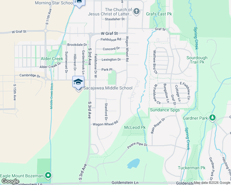 map of restaurants, bars, coffee shops, grocery stores, and more near 502 Oxford Drive in Bozeman