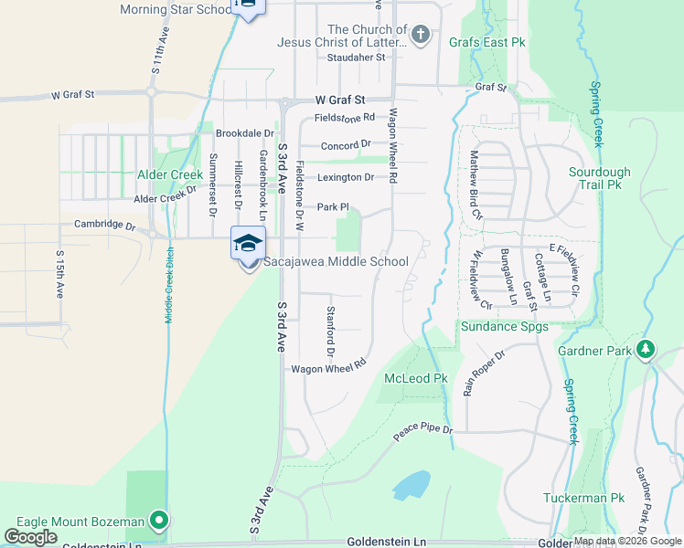 map of restaurants, bars, coffee shops, grocery stores, and more near 502 Oxford Drive in Bozeman