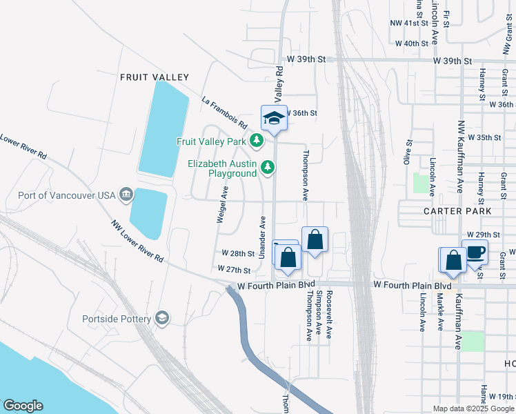 map of restaurants, bars, coffee shops, grocery stores, and more near 3003 Van Allman Avenue in Vancouver