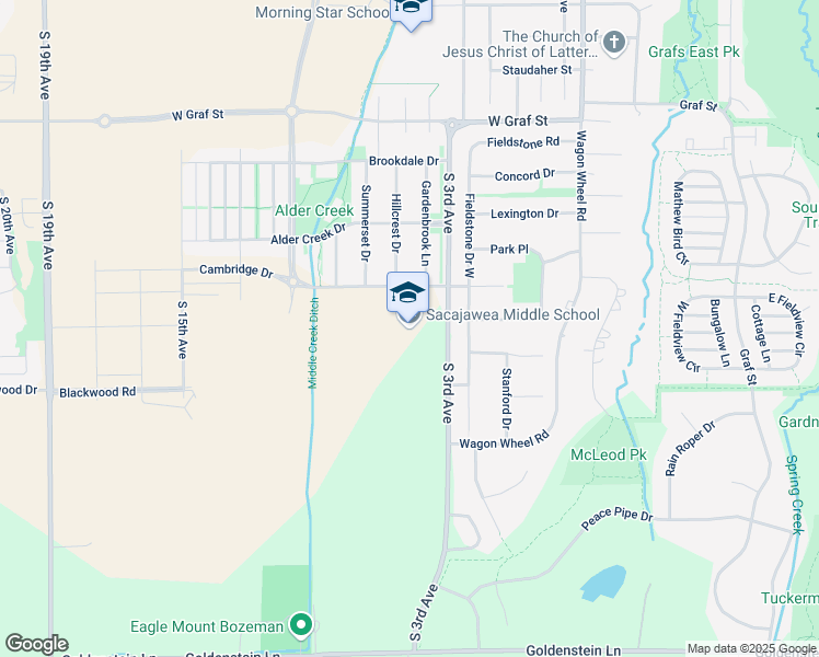 map of restaurants, bars, coffee shops, grocery stores, and more near 3525 South 3rd Avenue in Bozeman