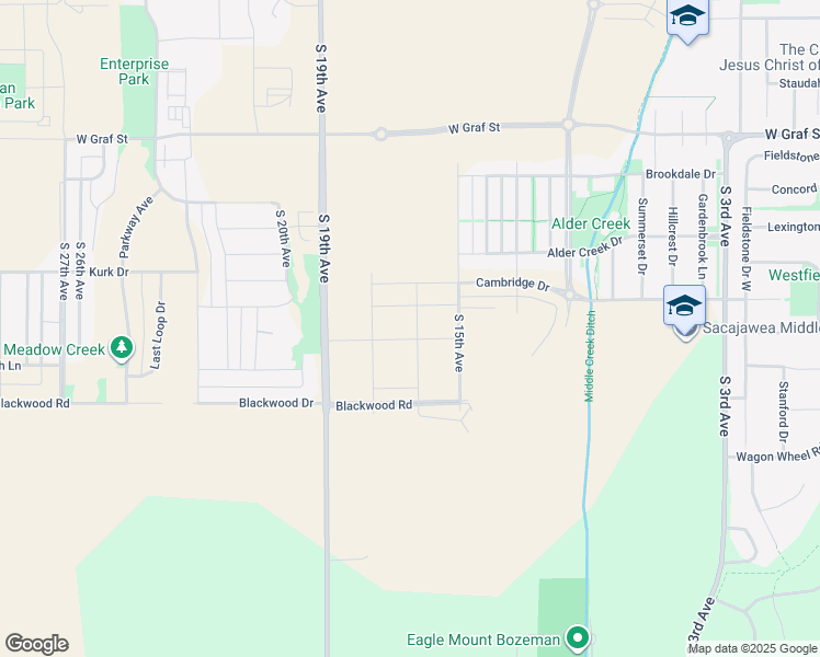 map of restaurants, bars, coffee shops, grocery stores, and more near 4472-4624 South 19th Road in Bozeman
