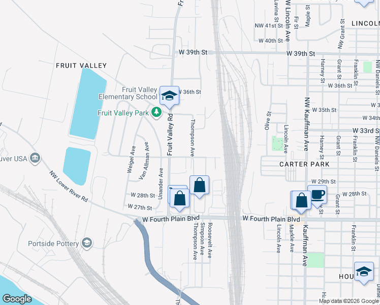 map of restaurants, bars, coffee shops, grocery stores, and more near 1903 West 31st Street in Vancouver
