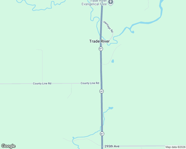 map of restaurants, bars, coffee shops, grocery stores, and more near 20071 Wisconsin 87 in Grantsburg