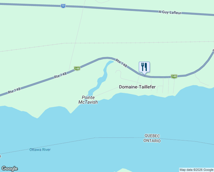 map of restaurants, bars, coffee shops, grocery stores, and more near Rue Marguerite in Laurentides