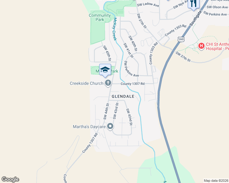 map of restaurants, bars, coffee shops, grocery stores, and more near 4297 Southwest Runnion Court in Pendleton