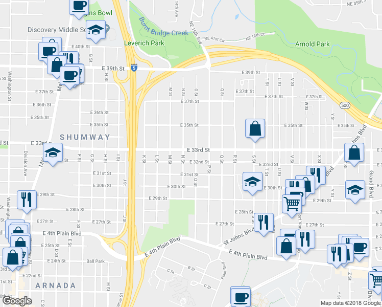 map of restaurants, bars, coffee shops, grocery stores, and more near 1411 East 33rd Street in Vancouver