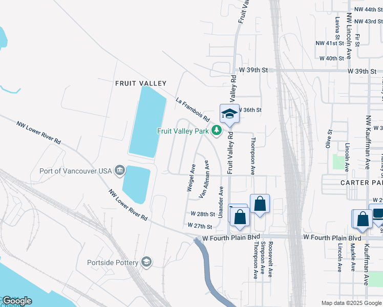 map of restaurants, bars, coffee shops, grocery stores, and more near 3114 Weigel Avenue in Vancouver