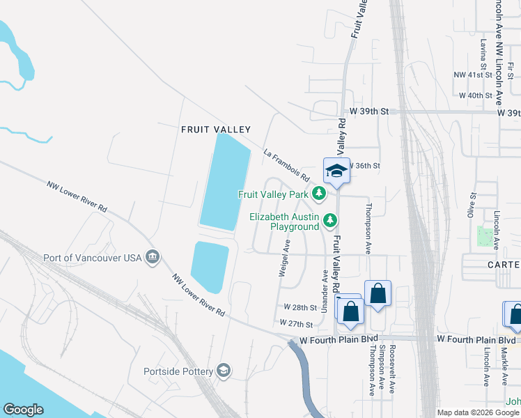 map of restaurants, bars, coffee shops, grocery stores, and more near 3403 Yeoman Avenue in Vancouver