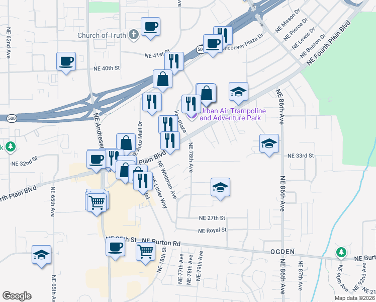 map of restaurants, bars, coffee shops, grocery stores, and more near in Vancouver