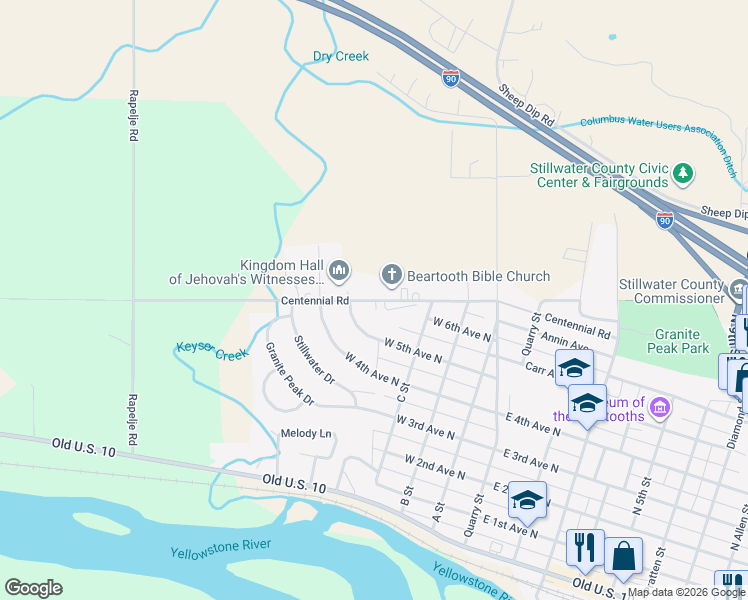 map of restaurants, bars, coffee shops, grocery stores, and more near 39 Centennial Road in Columbus