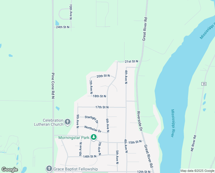map of restaurants, bars, coffee shops, grocery stores, and more near 609 19th Street North in Sartell