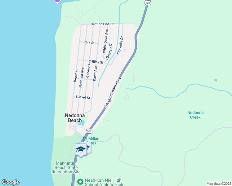 map of restaurants, bars, coffee shops, grocery stores, and more near 26225 North Highway 101 in Rockaway Beach
