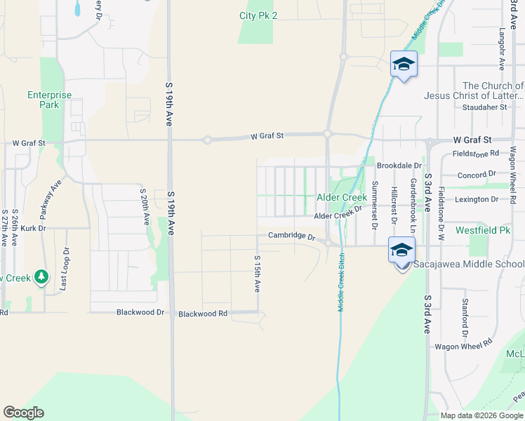 map of restaurants, bars, coffee shops, grocery stores, and more near 3186 South 15th Avenue in Bozeman
