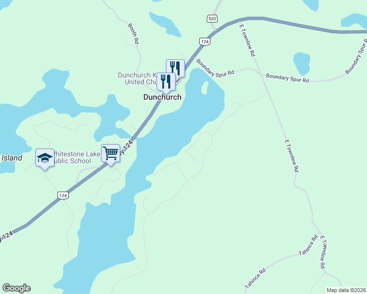 map of restaurants, bars, coffee shops, grocery stores, and more near 11 Minnow Lane in Parry Sound District