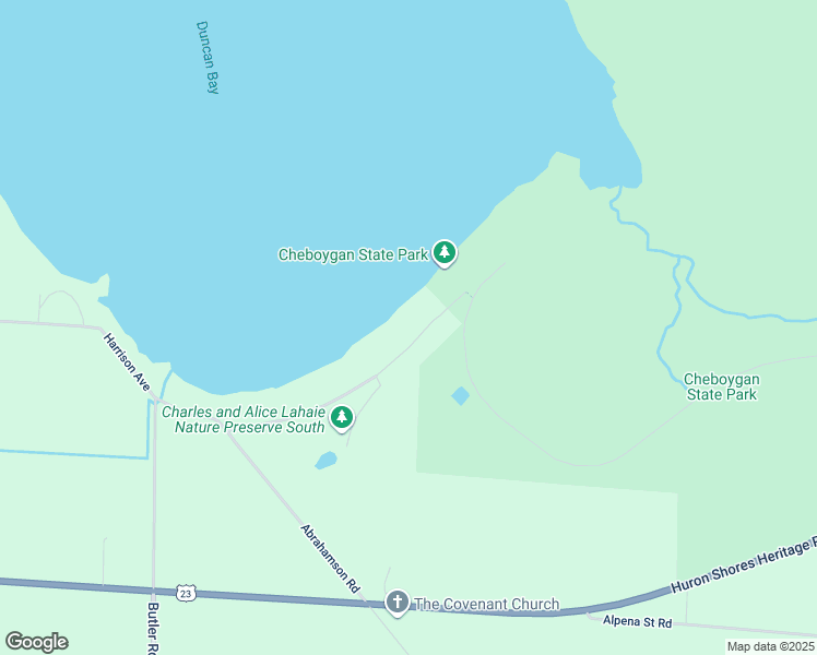 map of restaurants, bars, coffee shops, grocery stores, and more near 3475 Duncan Bay Drive in Cheboygan