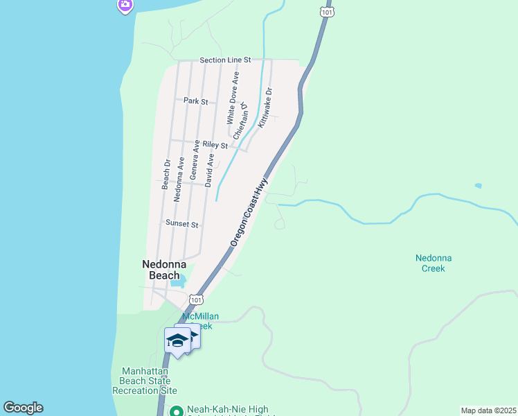 map of restaurants, bars, coffee shops, grocery stores, and more near 26225 North Highway 101 in Rockaway Beach