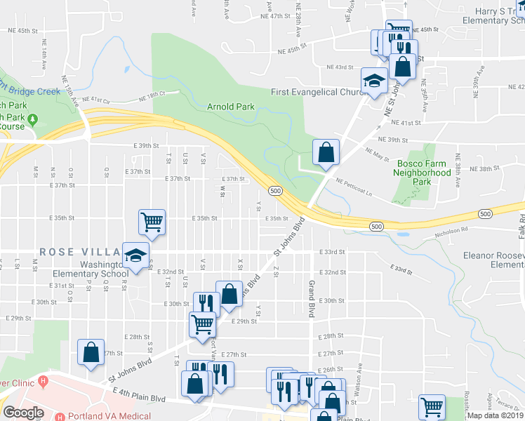 map of restaurants, bars, coffee shops, grocery stores, and more near 2509 East 35th Street in Vancouver