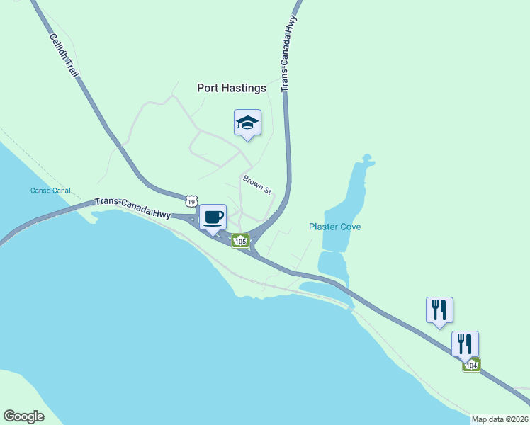 map of restaurants, bars, coffee shops, grocery stores, and more near 5 Saddler Street in Port Hastings