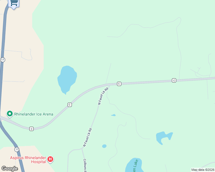 map of restaurants, bars, coffee shops, grocery stores, and more near 4598 County Highway C in Rhinelander