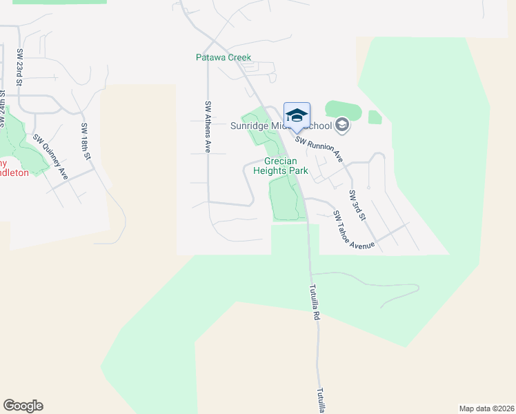 map of restaurants, bars, coffee shops, grocery stores, and more near 1838 Southwest Athens Avenue in Pendleton