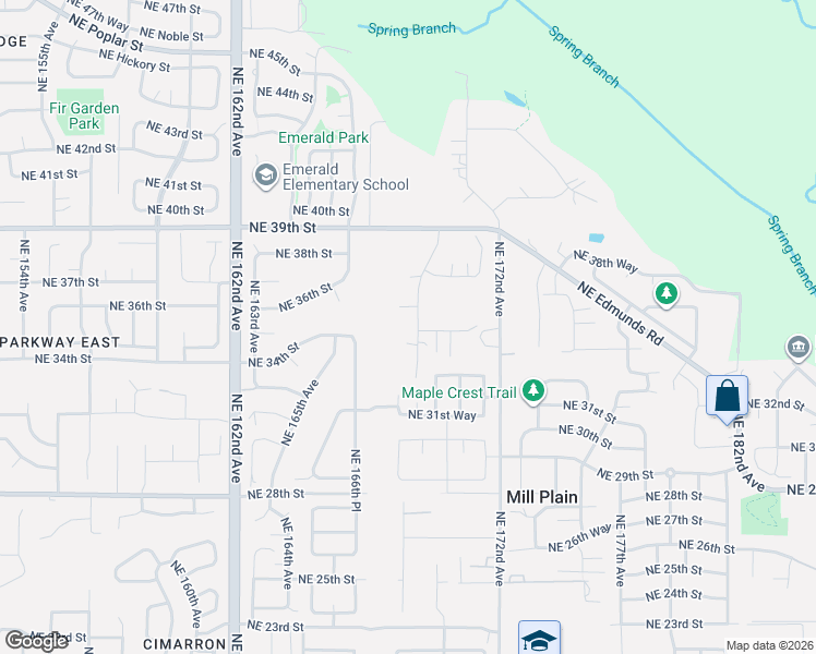 map of restaurants, bars, coffee shops, grocery stores, and more near 3504 Northeast 169th Avenue in Vancouver