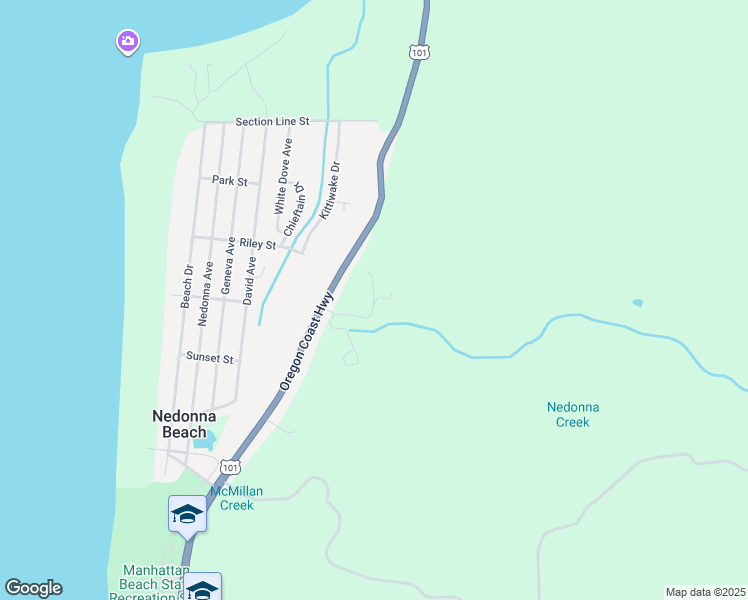 map of restaurants, bars, coffee shops, grocery stores, and more near 26275 Scenic View Drive in Rockaway Beach