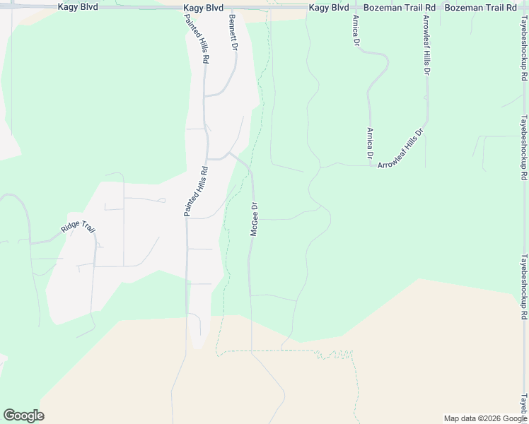 map of restaurants, bars, coffee shops, grocery stores, and more near 25 Painted Hills Road in Bozeman