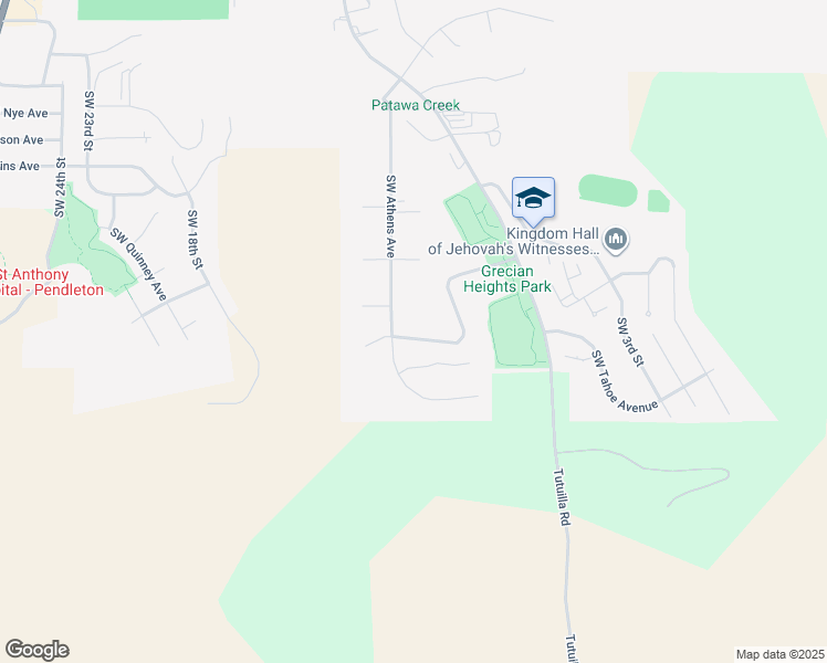 map of restaurants, bars, coffee shops, grocery stores, and more near 1804 Southwest Athens Avenue in Pendleton